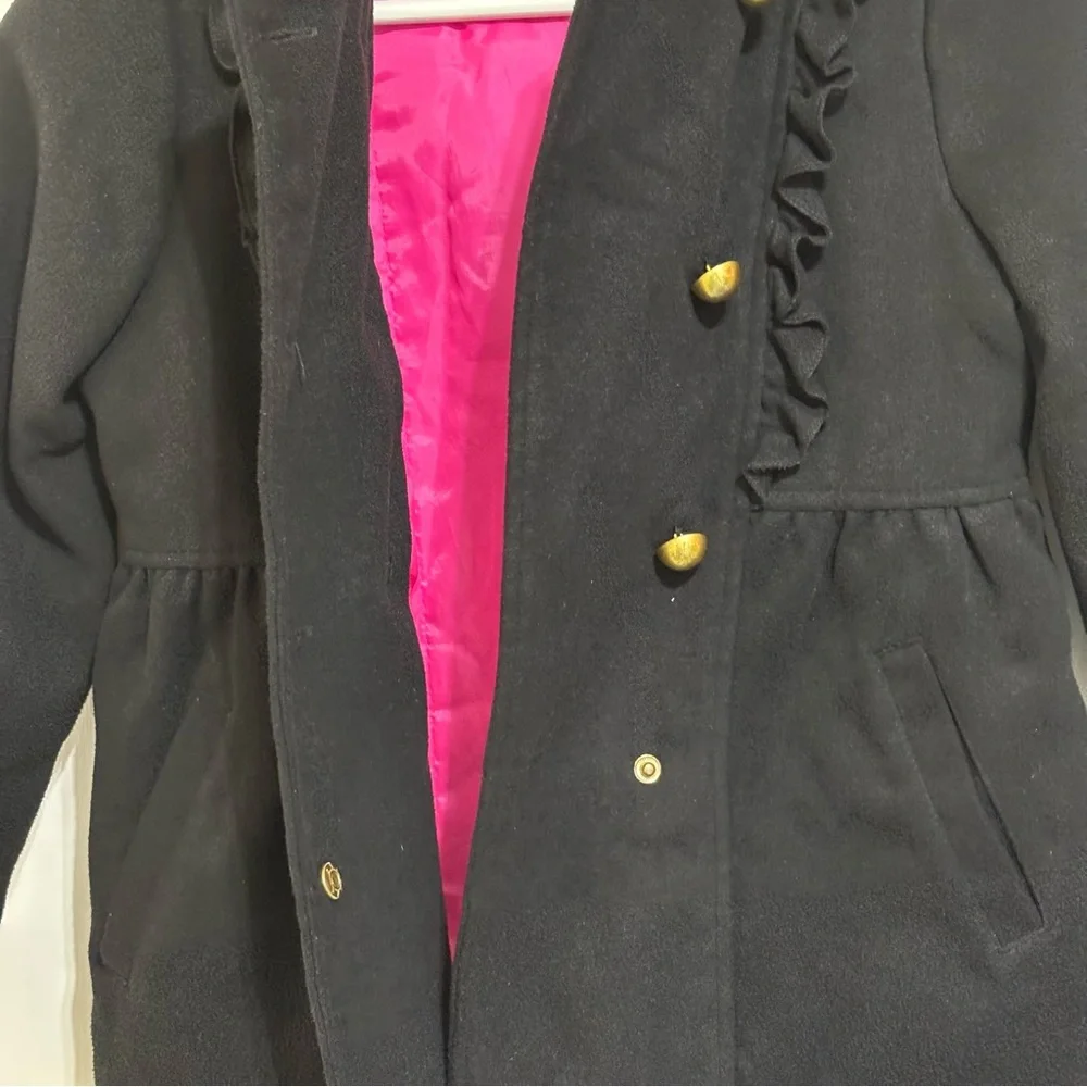 KC COLLECTIONS Girl’s size 6X Black Fleece Dress Coat